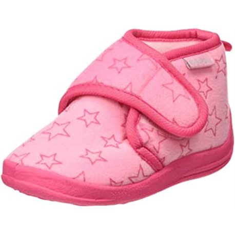 Pantoffel Sterren met klittenband - roze