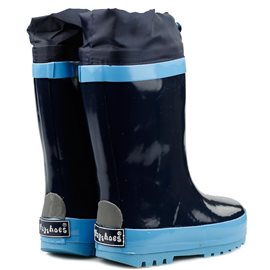 Gevoerde regenlaarzen - Blauw accent Gevoerde regenlaarzen - Blauw accent