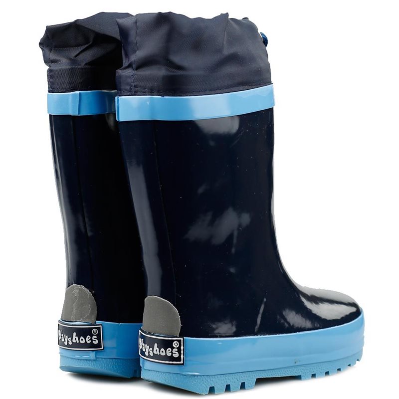 Gevoerde regenlaarzen - Blauw accent Gevoerde regenlaarzen - Blauw accent