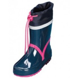 blauw regenlaars met roze acccent