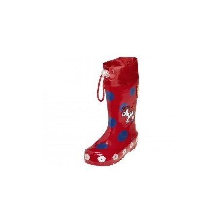 regenlaars rood met blauwe stippen regenlaars rood met blauwe stippen