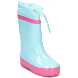 Gevoerde regenlaarzen - Turquoise met Roze Gevoerde regenlaarzen - Turquoise met Roze